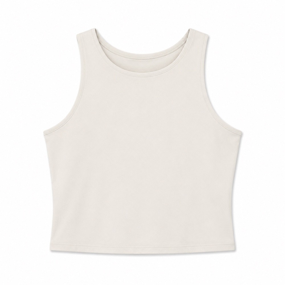 Athleta White Cropped Tank Top Built In Bra Small